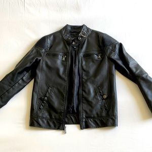 Black leather Jacket for a young man size 10-12.